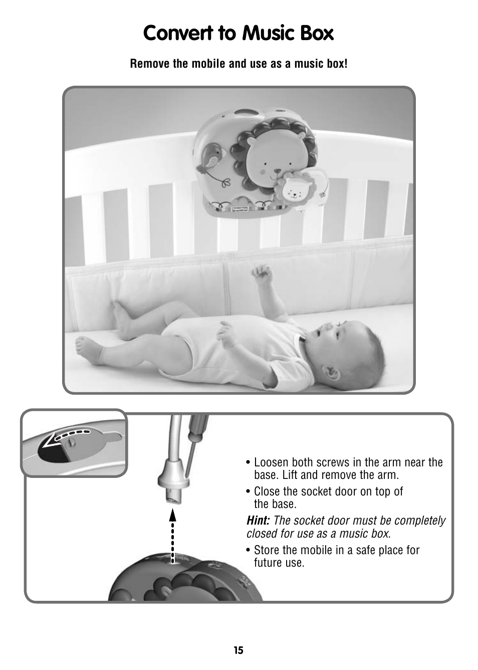 Convert to music box | Fisher-Price T6340 User Manual | Page 15 / 16