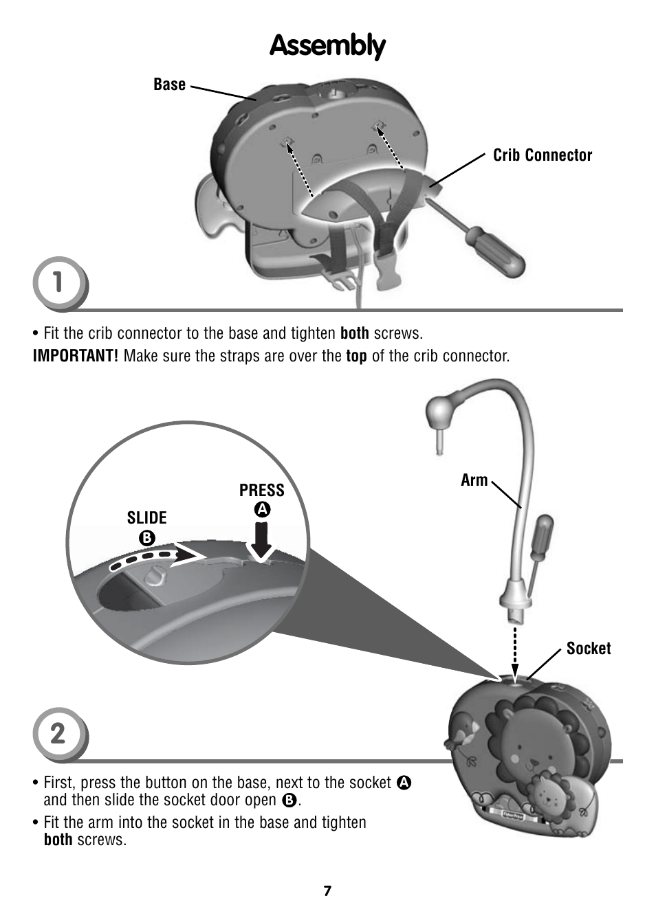 Assembly | Fisher-Price T6340 User Manual | Page 7 / 16