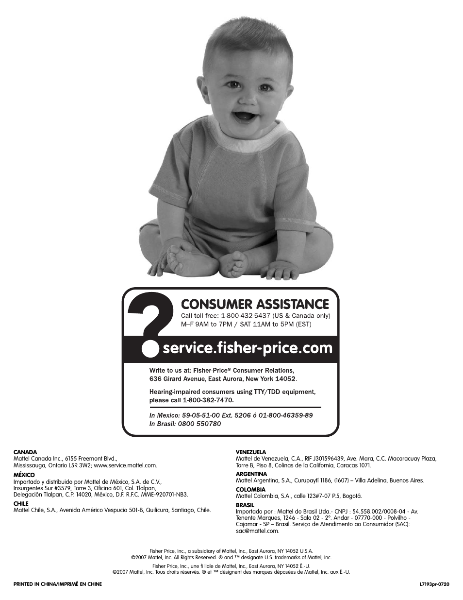 Fisher-Price L7193 User Manual | Page 16 / 16