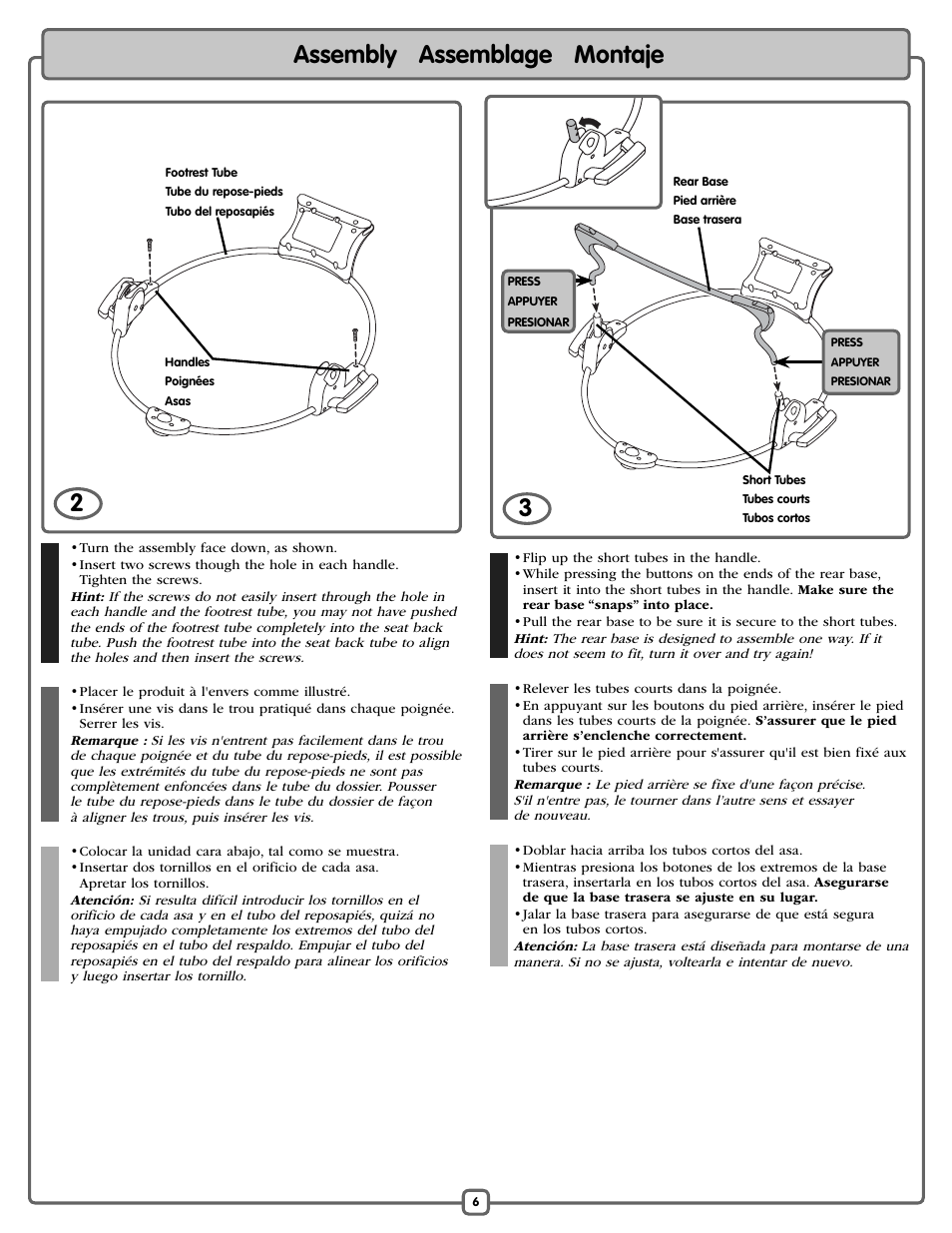 Assembly assemblage montaje 3 | Fisher-Price L7193 User Manual | Page 6 / 16