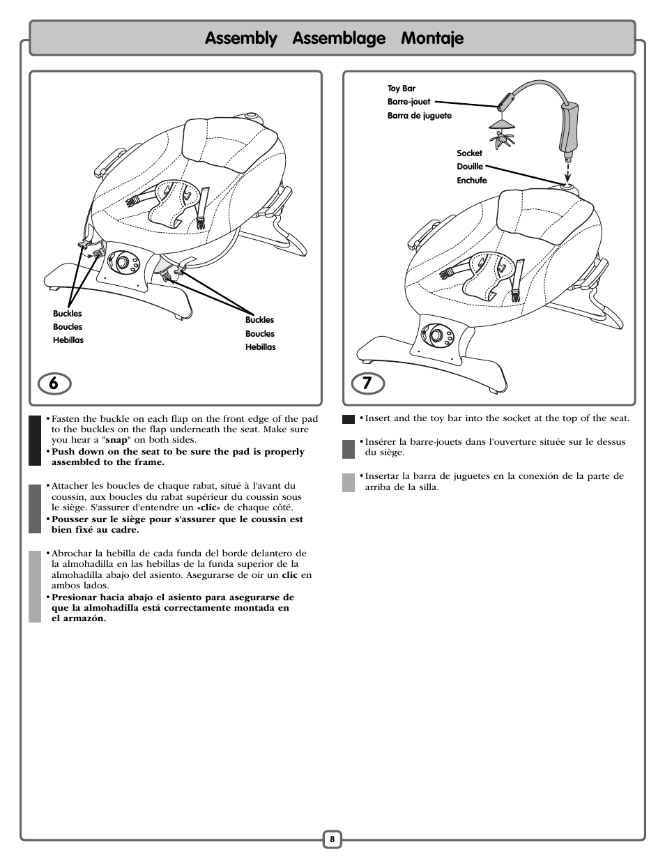 Assembly assemblage montaje 6 | Fisher-Price L7193 User Manual | Page 8 / 16