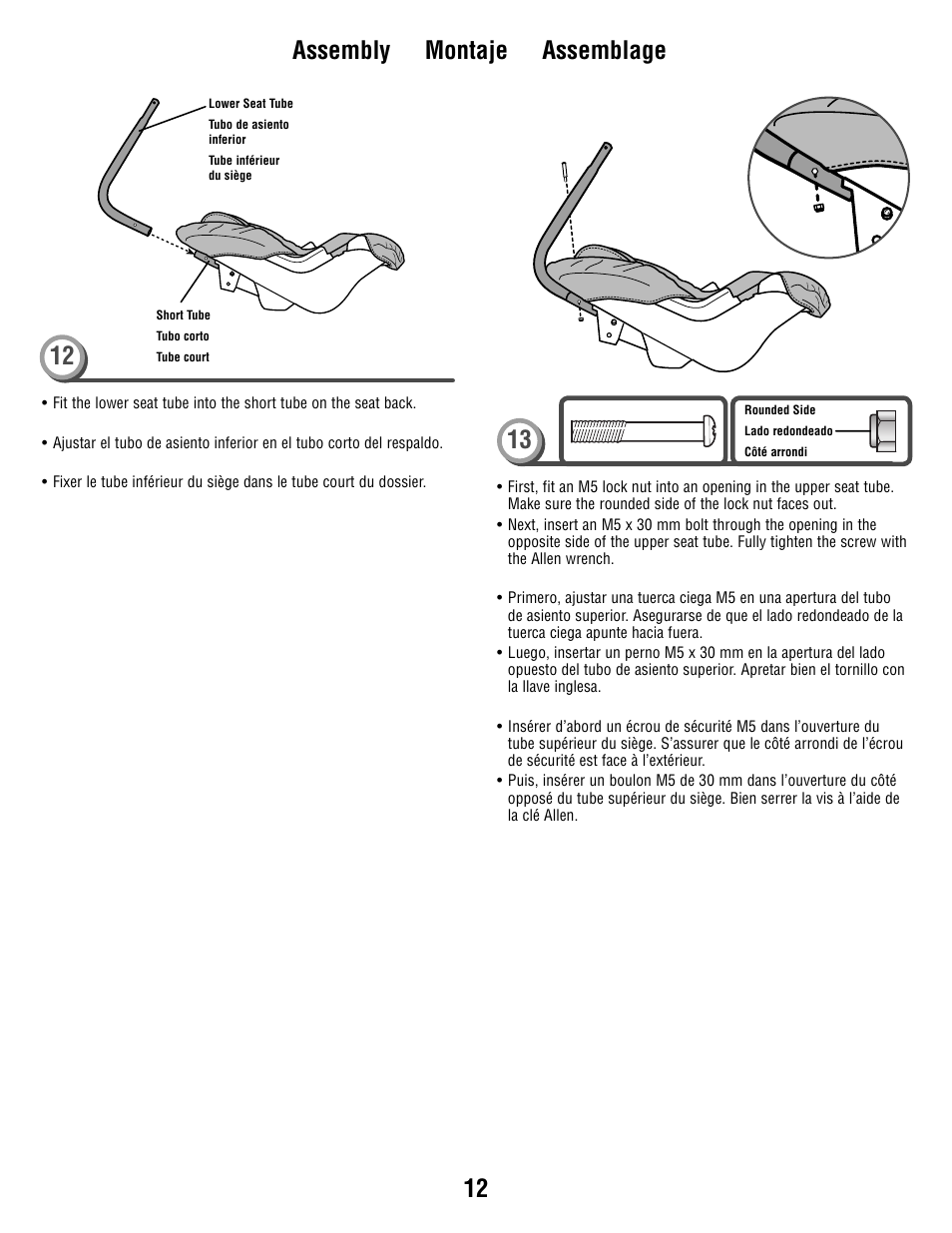 Assembly montaje assemblage | Fisher-Price V1179 User Manual | Page 12 / 24
