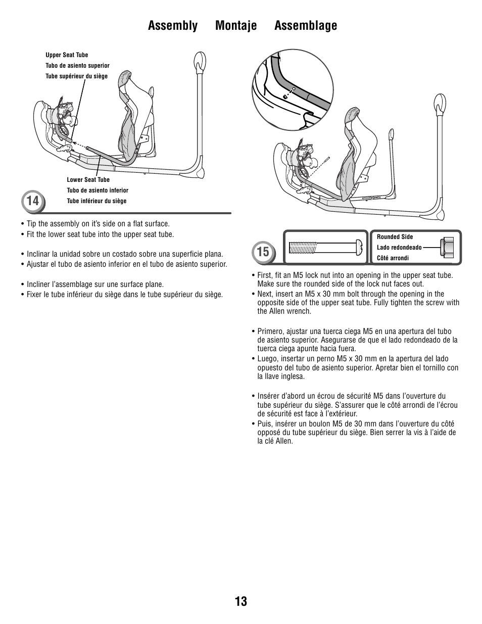 Assembly montaje assemblage | Fisher-Price V1179 User Manual | Page 13 / 24