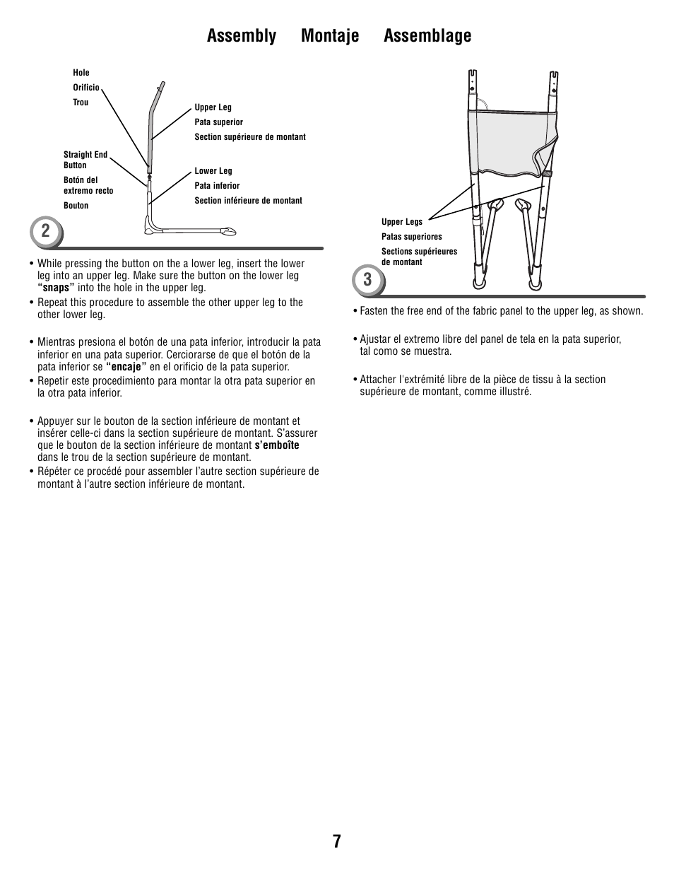 Assembly montaje assemblage 3 | Fisher-Price V1179 User Manual | Page 7 / 24