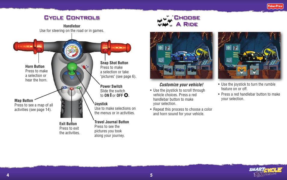 Choose a ride cycle controls | Fisher-Price T3902 User Manual | Page 3 / 8