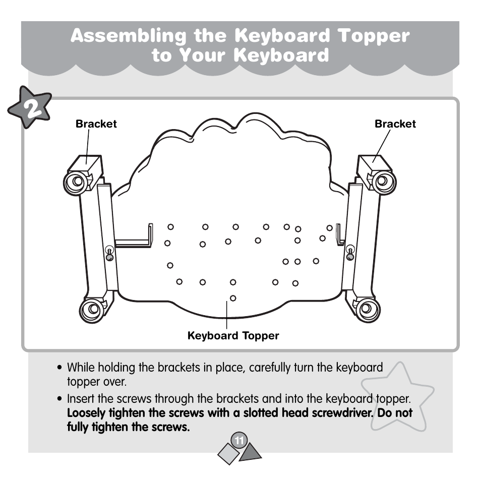 Assembling the keyboard topper to your keyboard | Fisher-Price 71657 User Manual | Page 11 / 24