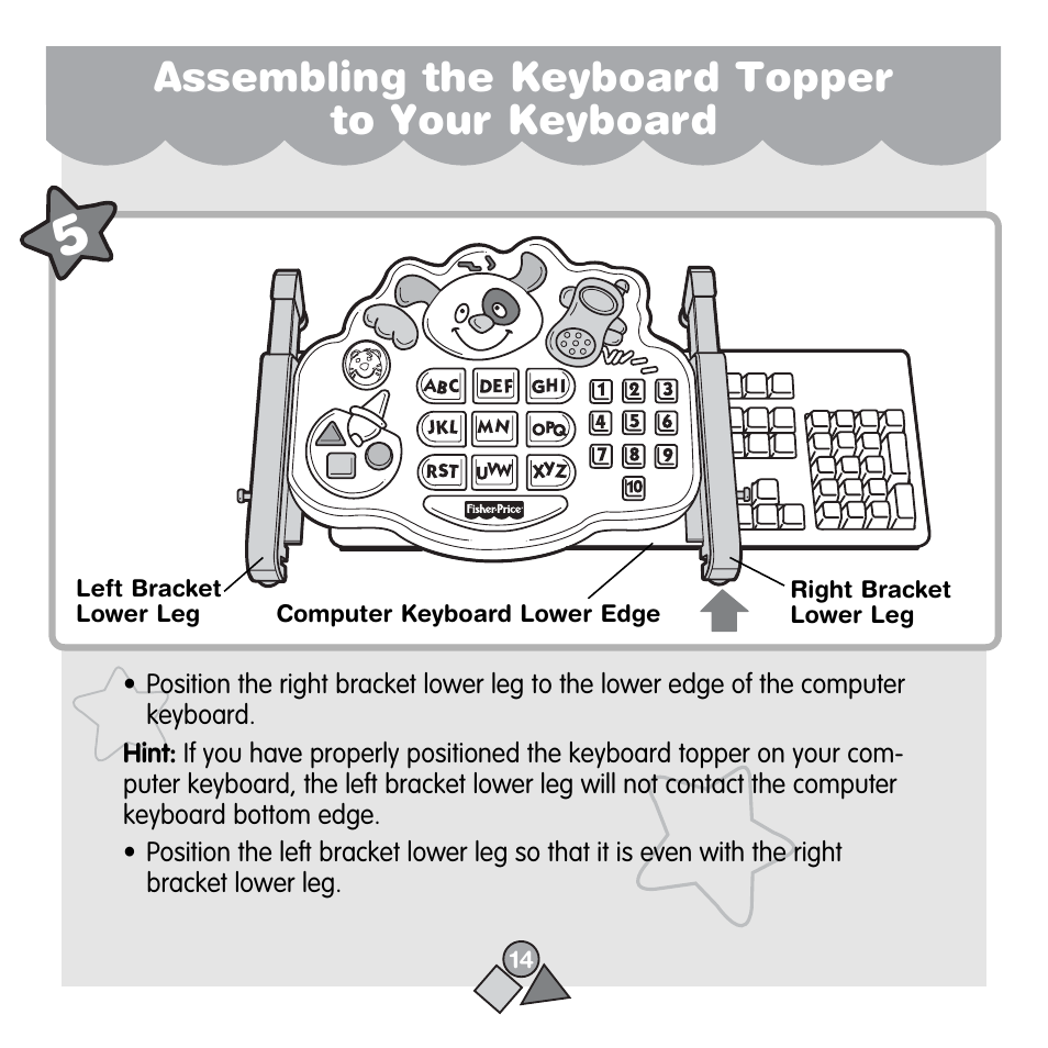 Assembling the keyboard topper to your keyboard | Fisher-Price 71657 User Manual | Page 14 / 24
