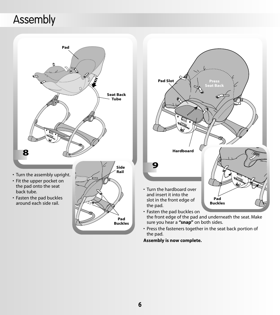 Assembly | Fisher-Price 79026 User Manual | Page 6 / 12