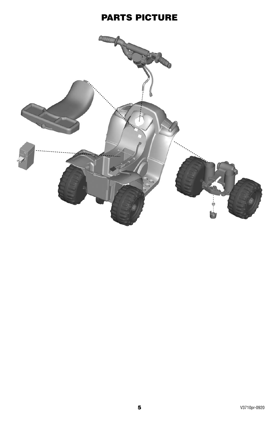 Parts picture | Fisher-Price V3710 User Manual | Page 5 / 20