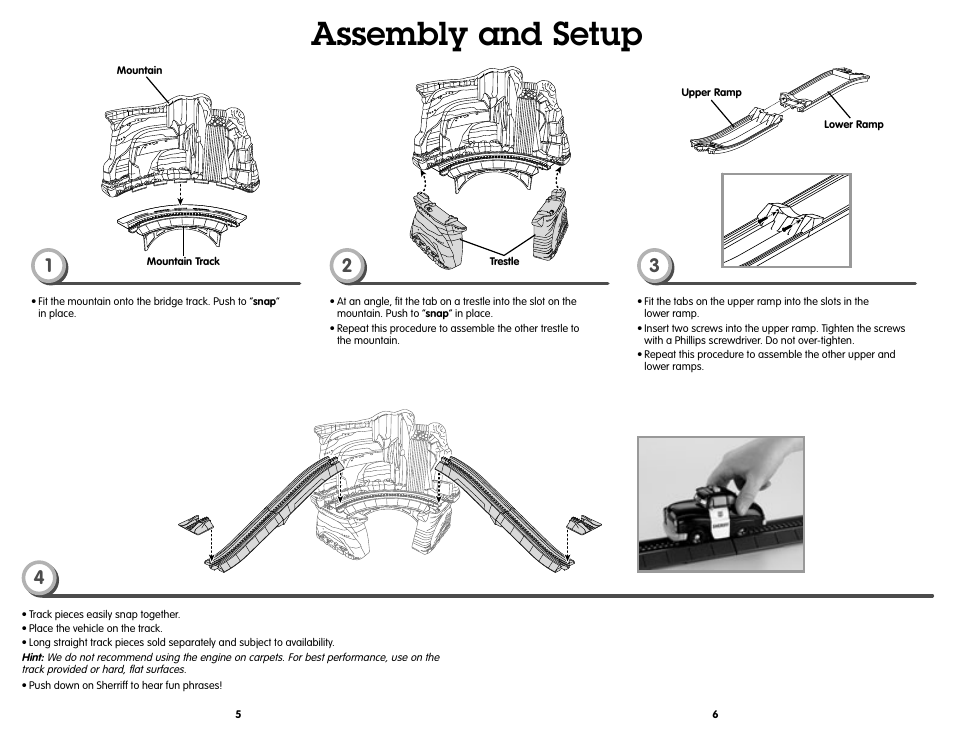 Assembly and setup | Fisher-Price GEOTRAX R2771 User Manual | Page 5 / 5