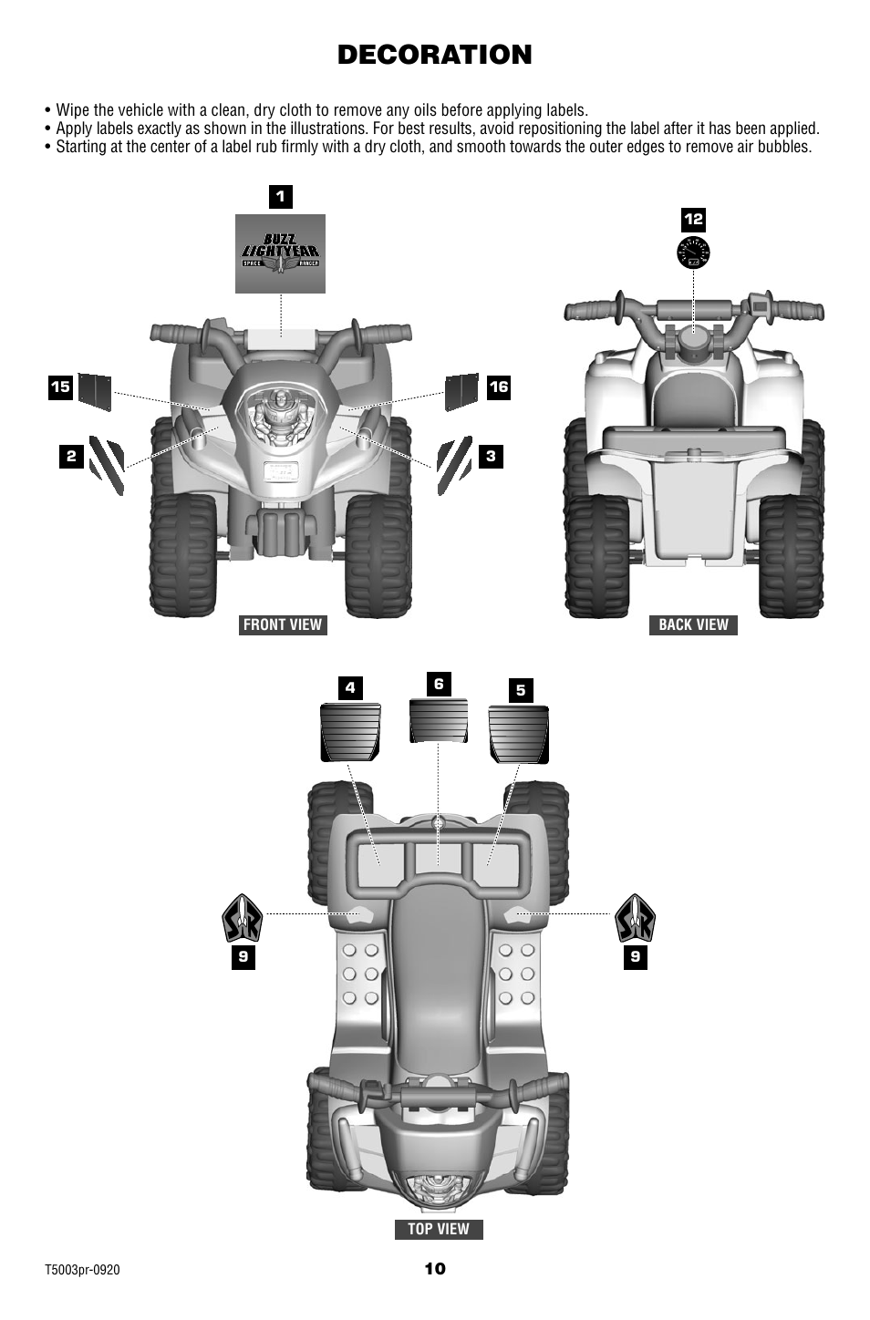 Decoration | Fisher-Price T5003 User Manual | Page 10 / 20