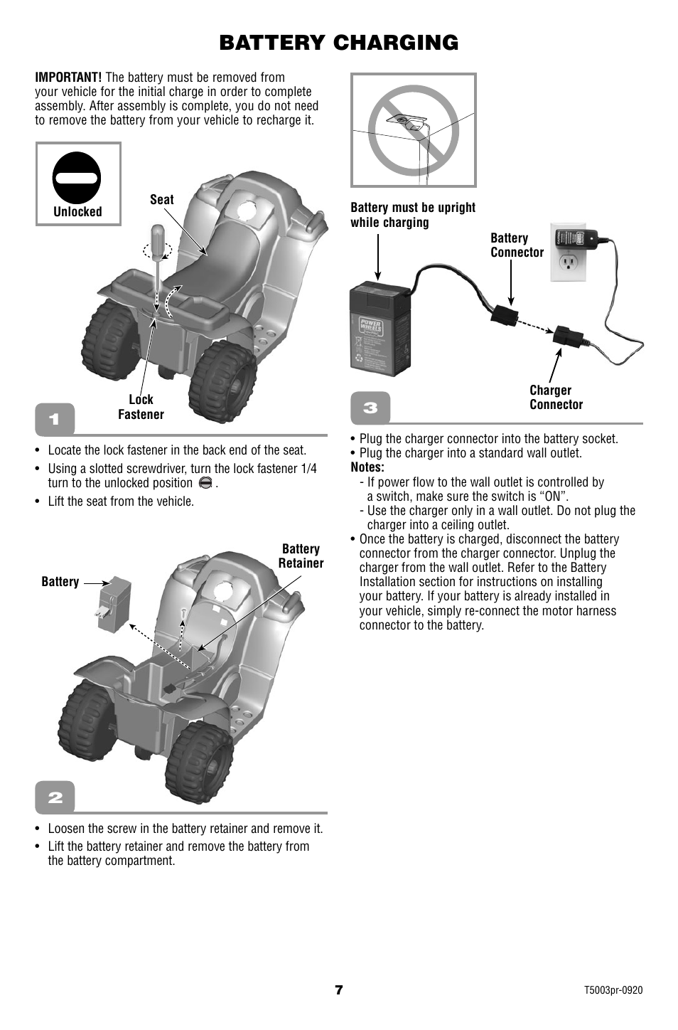 Battery charging | Fisher-Price T5003 User Manual | Page 7 / 20