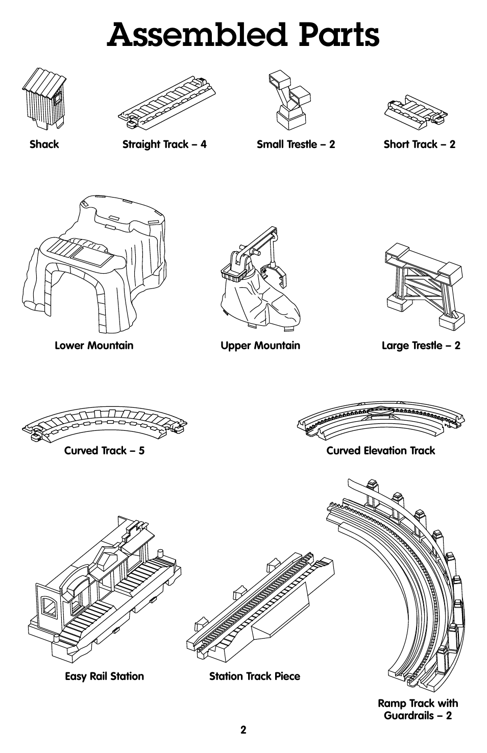 Assembled parts | Fisher-Price GEOTRAX P1370 User Manual | Page 2 / 12