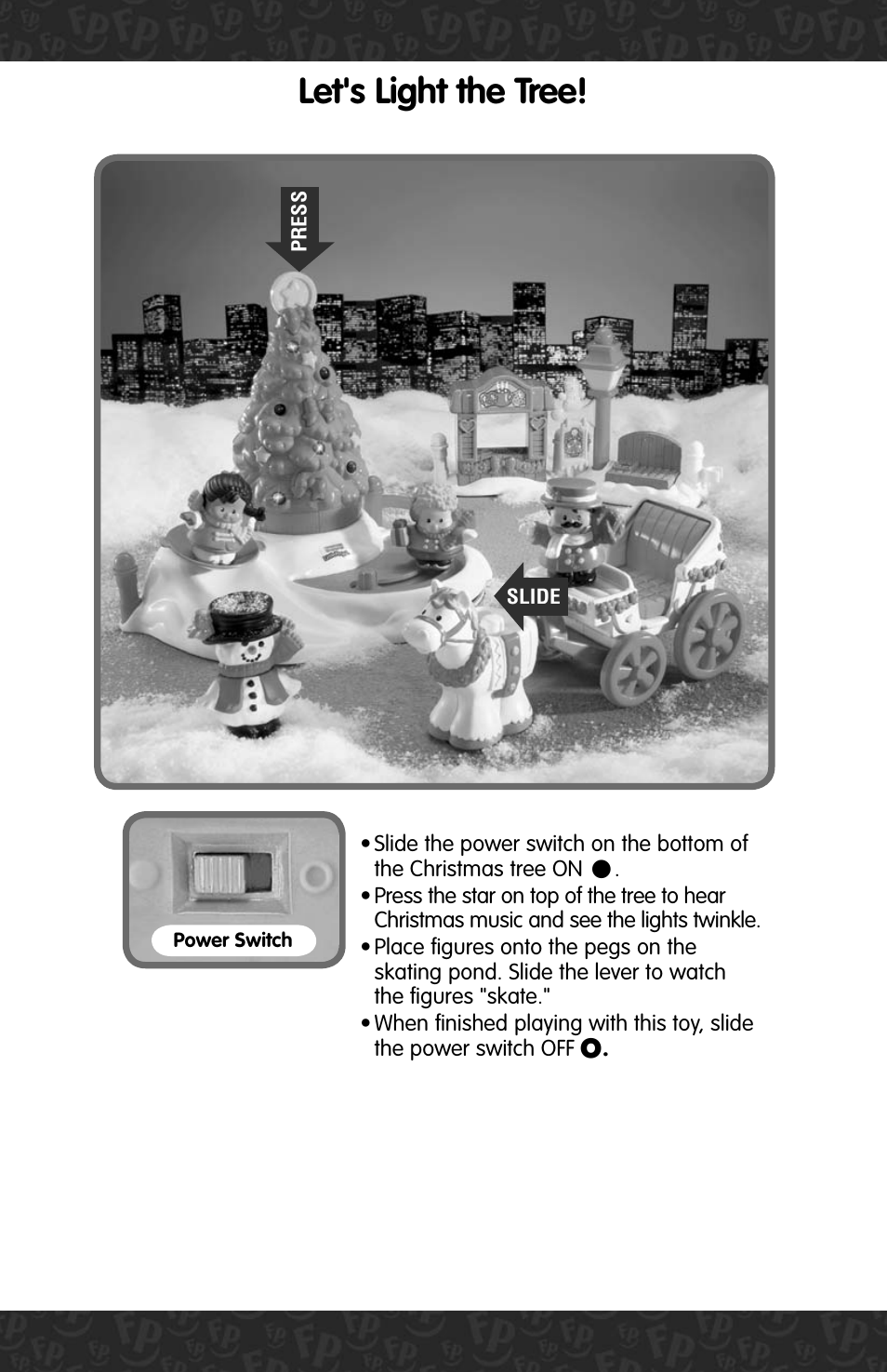 Let's light the tree | Fisher-Price C5220 User Manual | Page 3 / 4