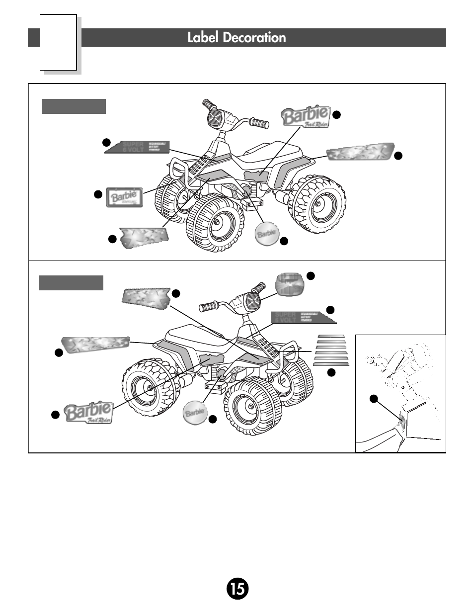 Label decoration | Fisher-Price 78475 User Manual | Page 15 / 27