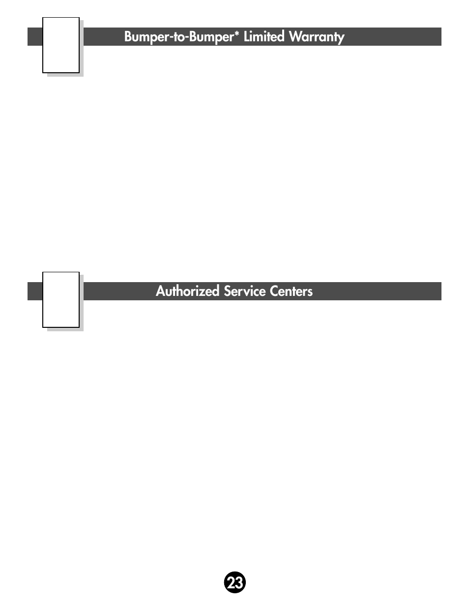 Bumper-to-bumper* limited warranty, Authorized service centers | Fisher-Price 78475 User Manual | Page 23 / 27