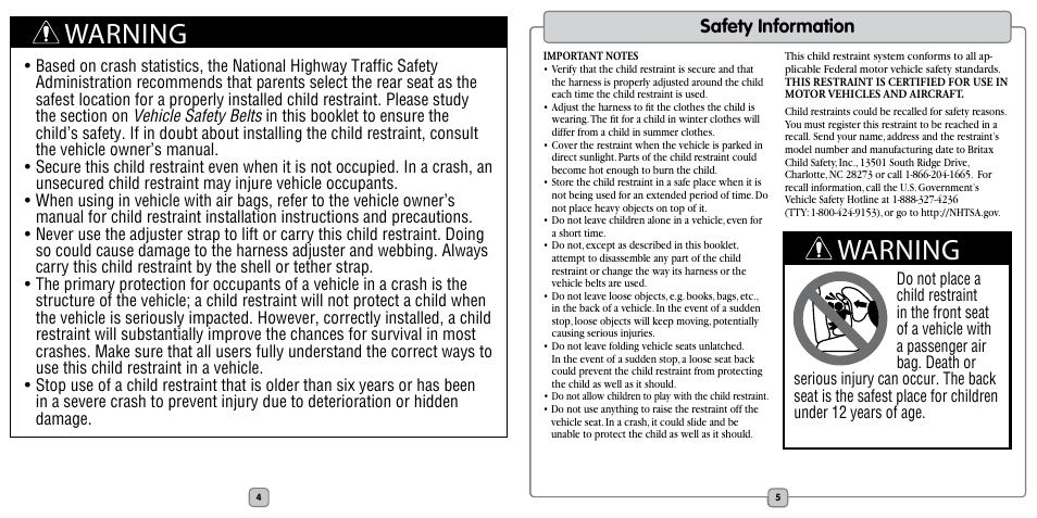 Warning, Features, Safety information | Fisher-Price EF20B User Manual | Page 3 / 20