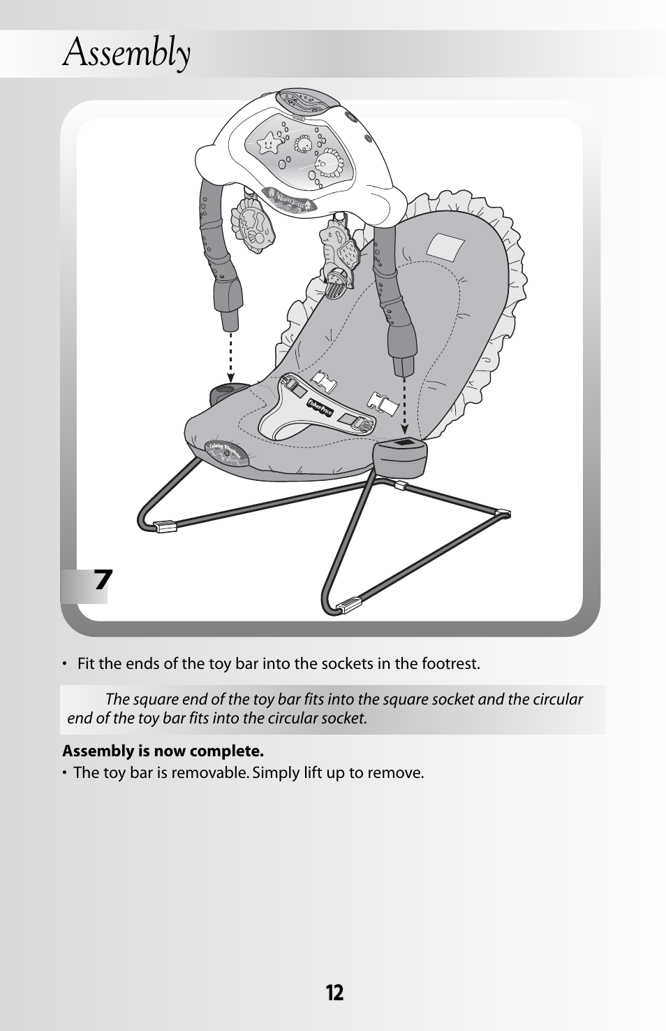 Assembly | Fisher-Price OCEAN WONDERS 79030 User Manual | Page 12 / 20