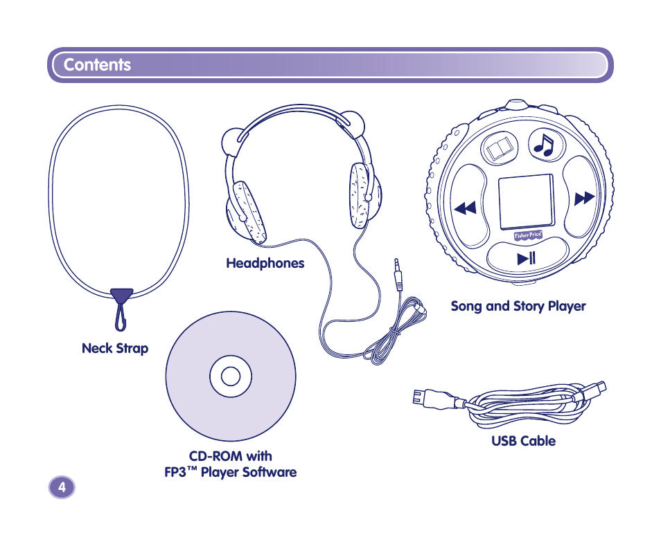 Fisher-Price Kid-Tough Fp3 Player M2814 User Manual | Page 4 / 40