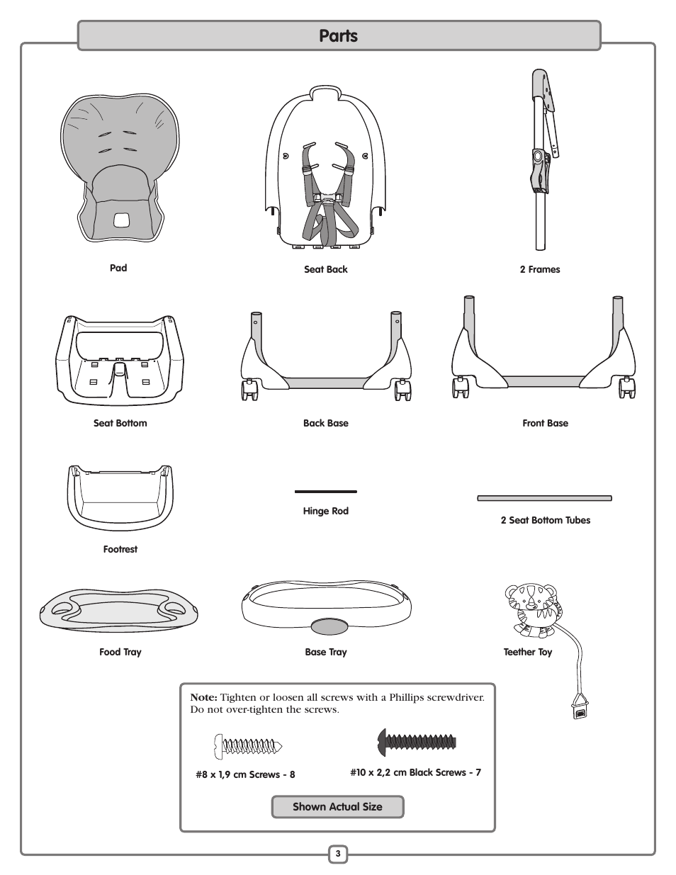 Parts | Fisher-Price L3891 User Manual | Page 3 / 16