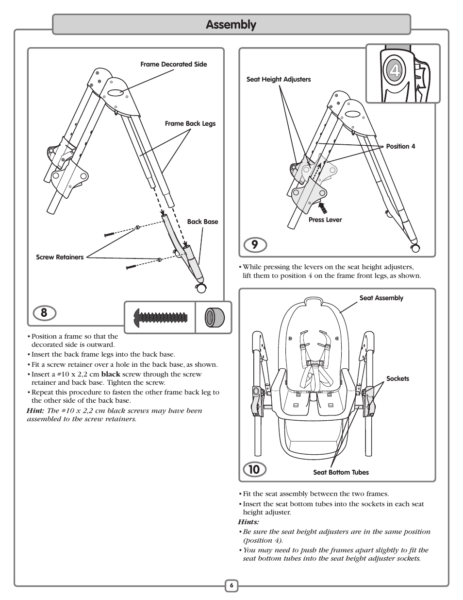 Assembly | Fisher-Price L3891 User Manual | Page 6 / 16