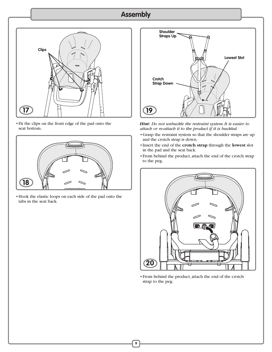 Assembly | Fisher-Price L3891 User Manual | Page 9 / 16