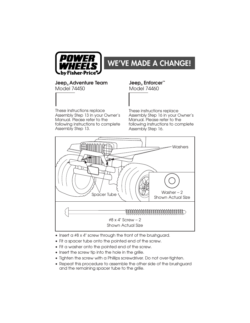 Fisher-Price JEEP 74450 User Manual | 1 page