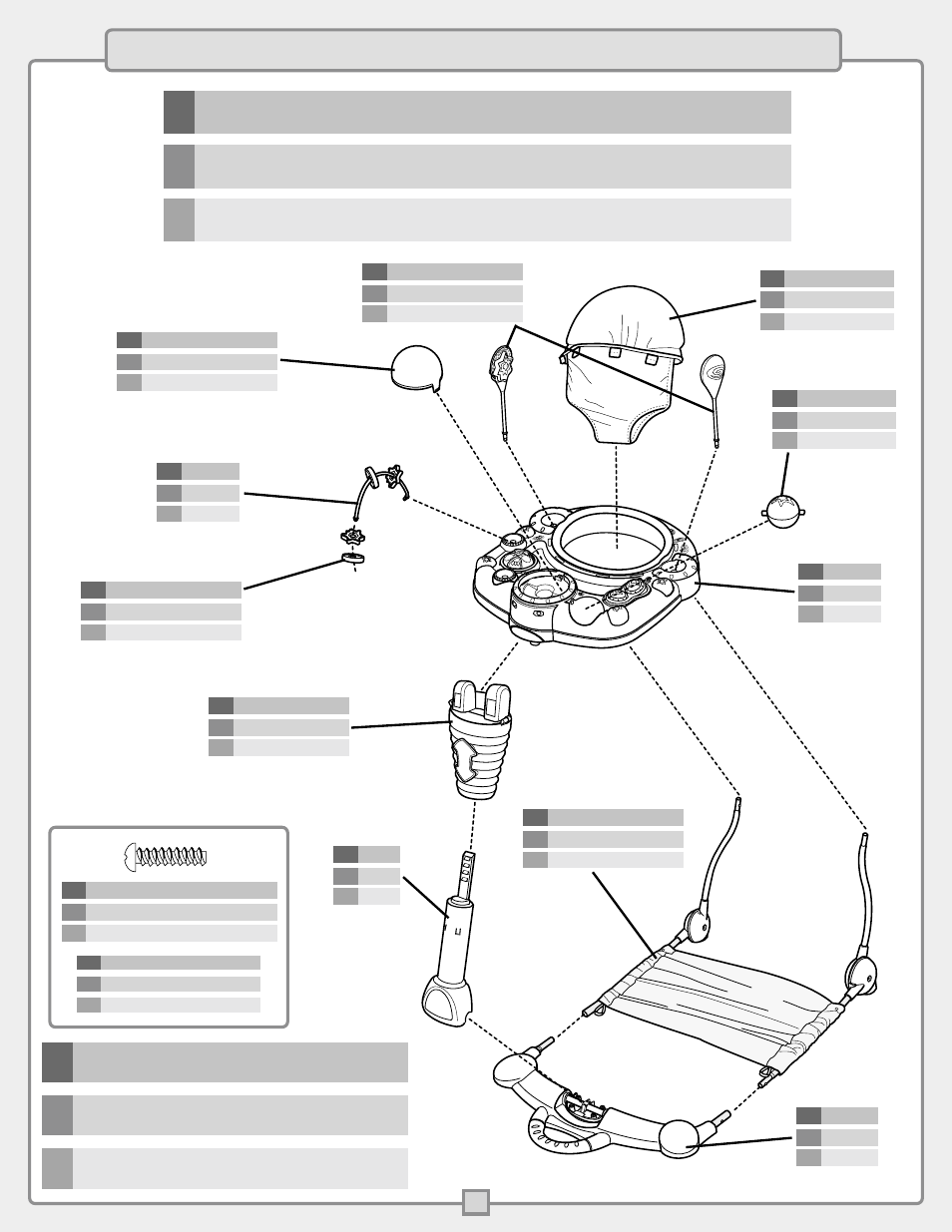 E parts f pièces s piezas | Fisher-Price B9759 User Manual | Page 3 / 20
