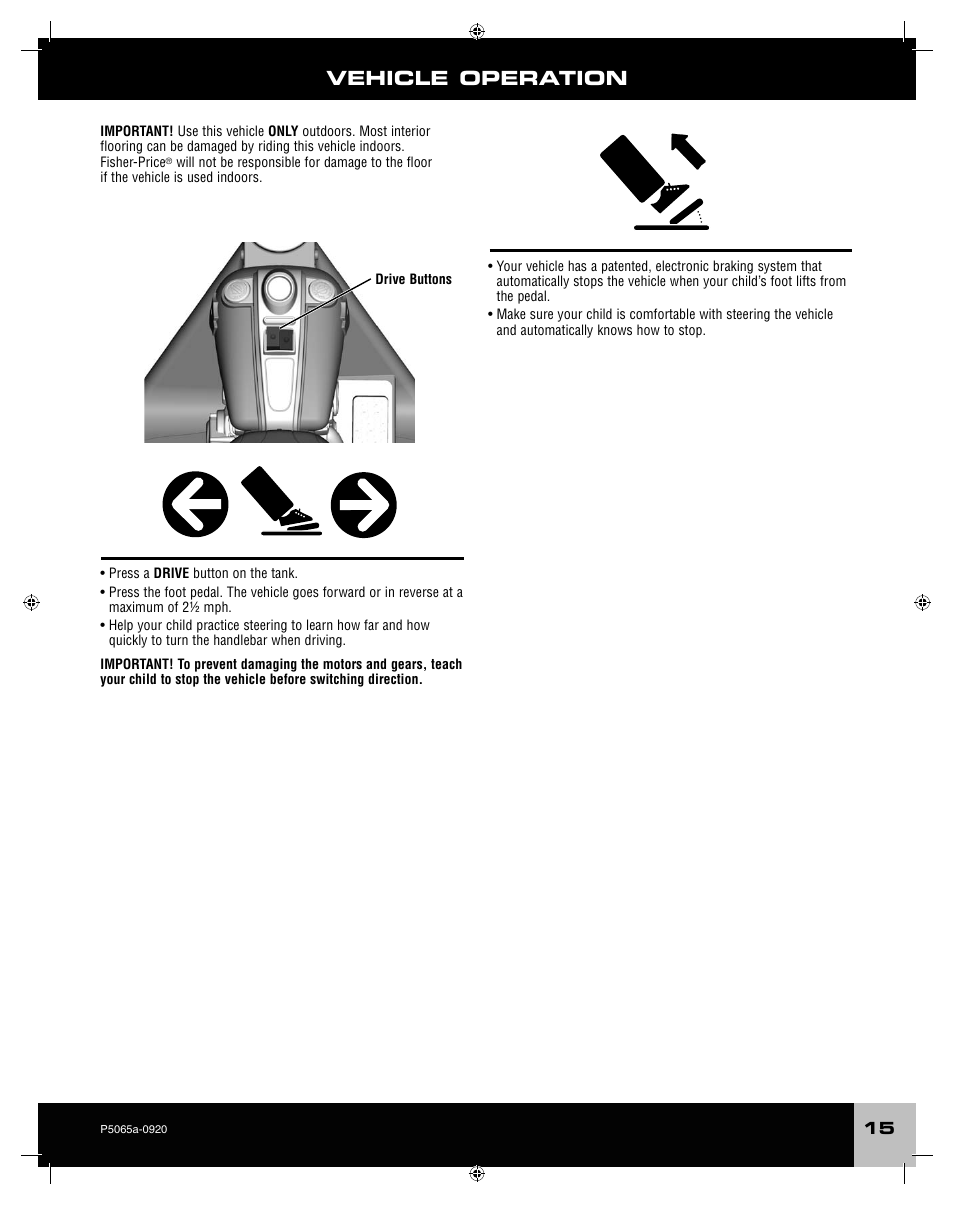 Vehicle operation | Fisher-Price ROCKER P5065 User Manual | Page 15 / 21