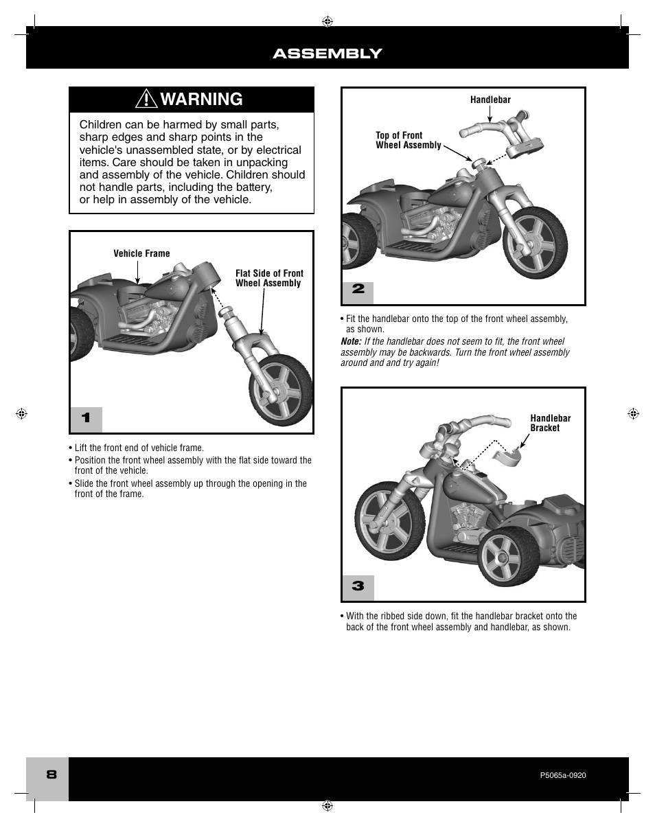 Warning, 21 3 assembly | Fisher-Price ROCKER P5065 User Manual | Page 8 / 21