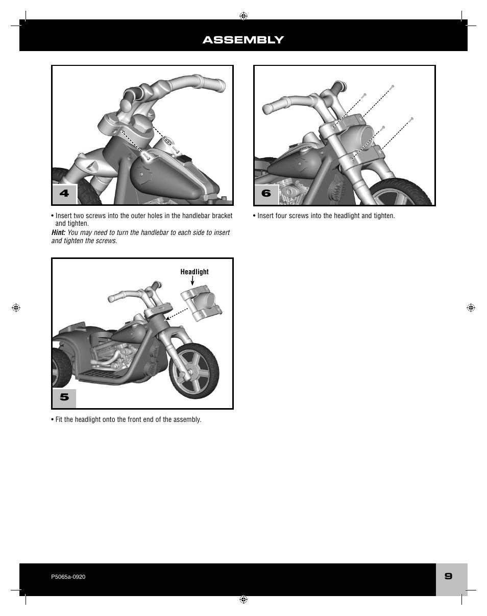 Assembly 4 5 6 | Fisher-Price ROCKER P5065 User Manual | Page 9 / 21