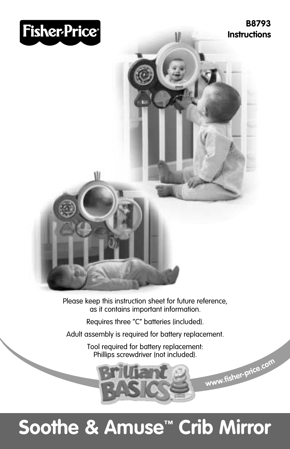 Fisher-Price CRIB MIRROR B8793 User Manual | 6 pages