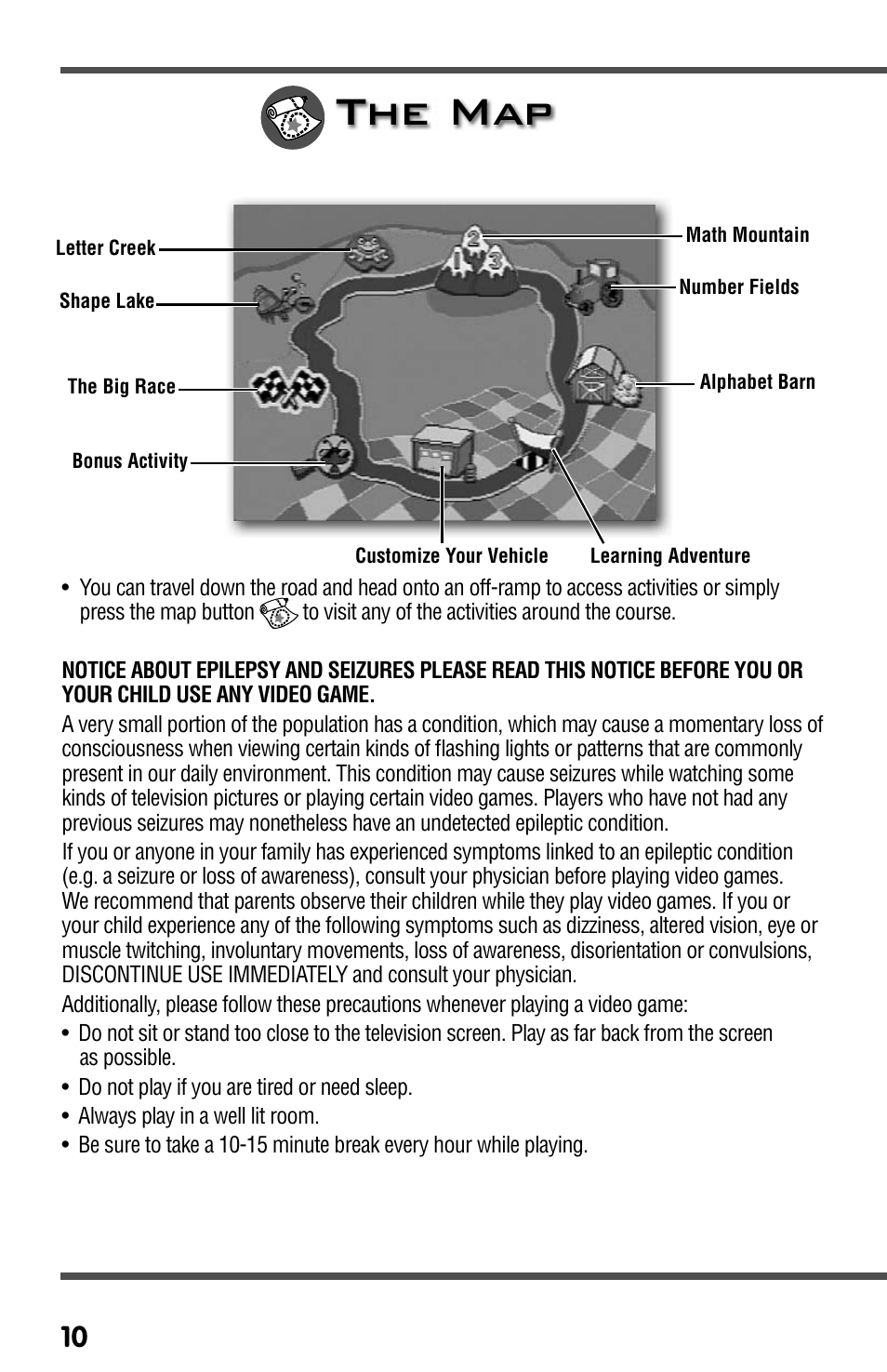 The map | Fisher-Price SMARTCYCLE RACER T3857 User Manual | Page 10 / 20