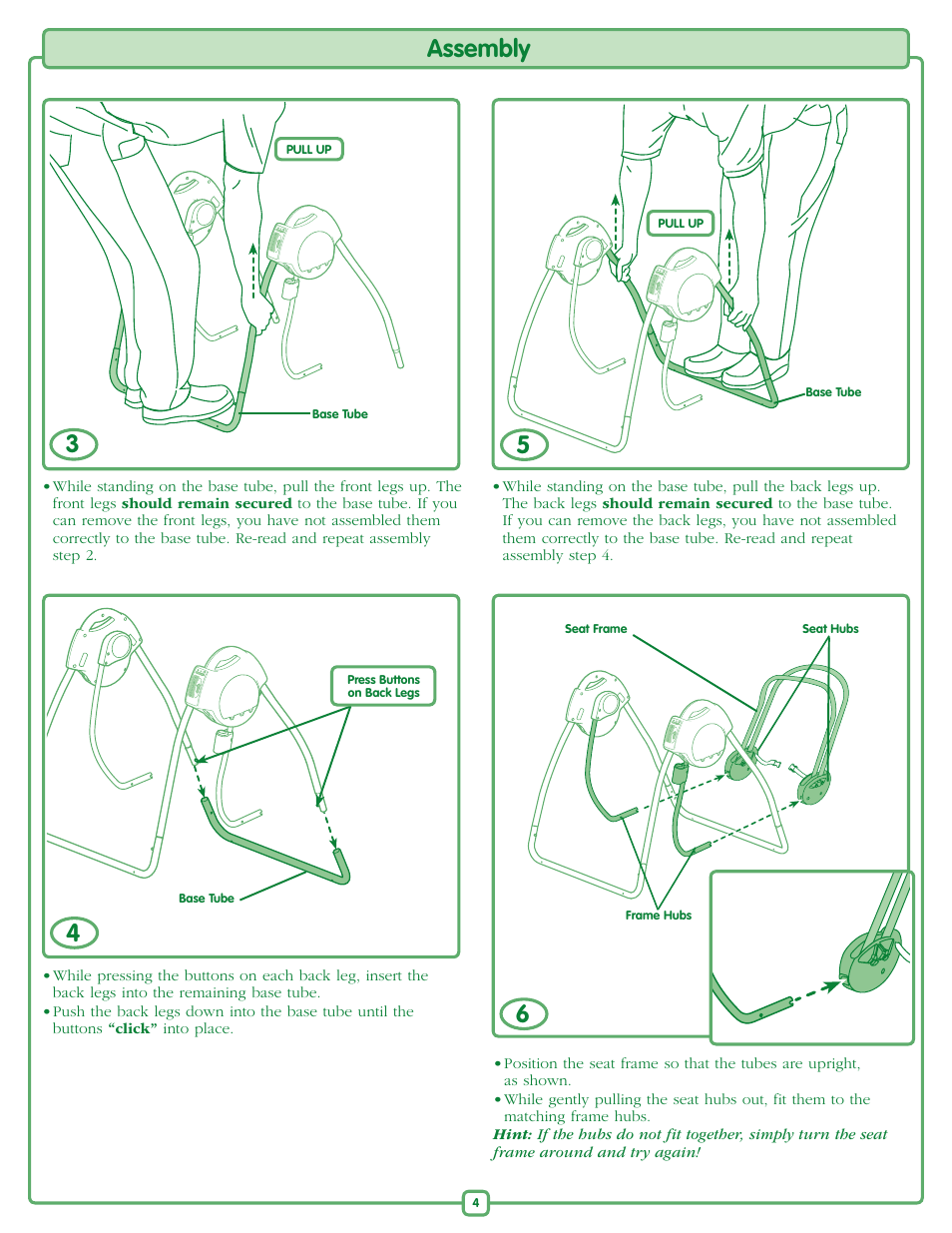 Assembly | Fisher-Price M6711 User Manual | Page 4 / 8