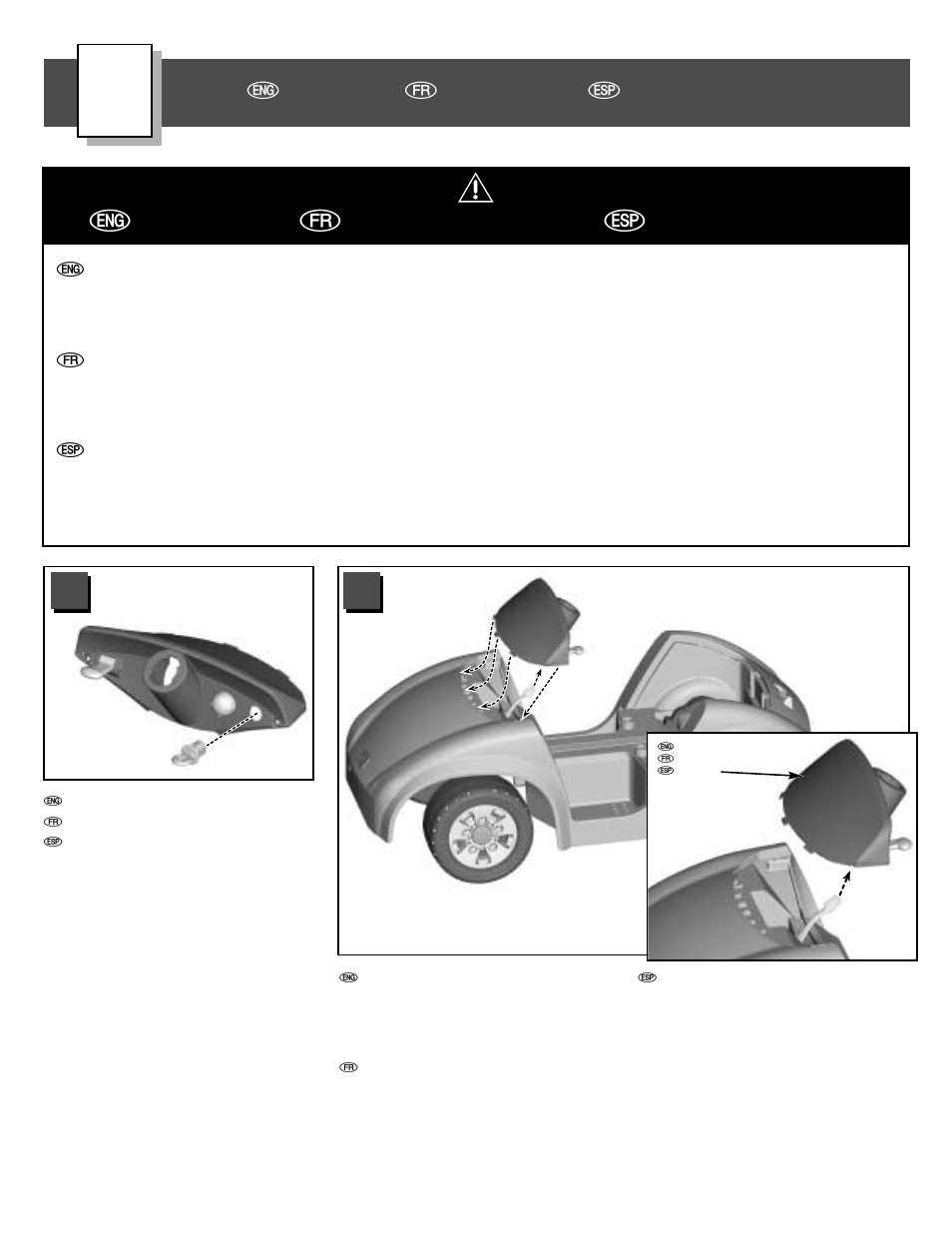 Ewarning f avertissement s advertencia | Fisher-Price H4794 User Manual | Page 11 / 32