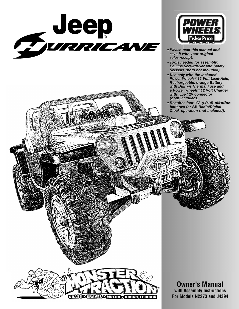 Fisher-Price JEEP HURRICANE N2273 User Manual | 32 pages