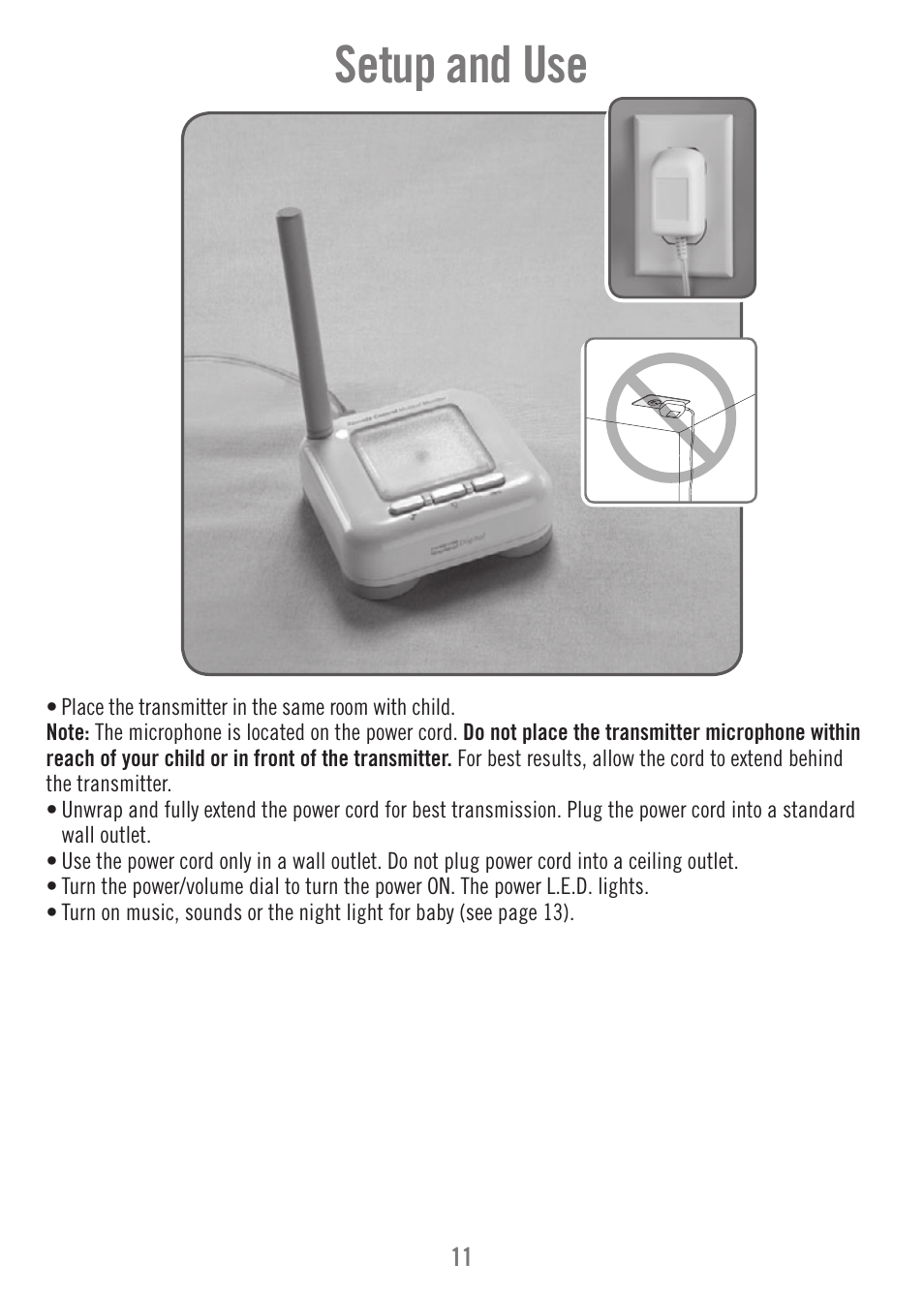 Setup and use | Fisher-Price P6584 User Manual | Page 11 / 16