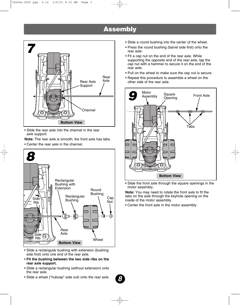 Assembly | Fisher-Price 74240 User Manual | Page 8 / 20