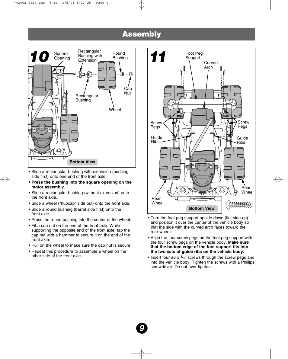 Assembly | Fisher-Price 74240 User Manual | Page 9 / 20