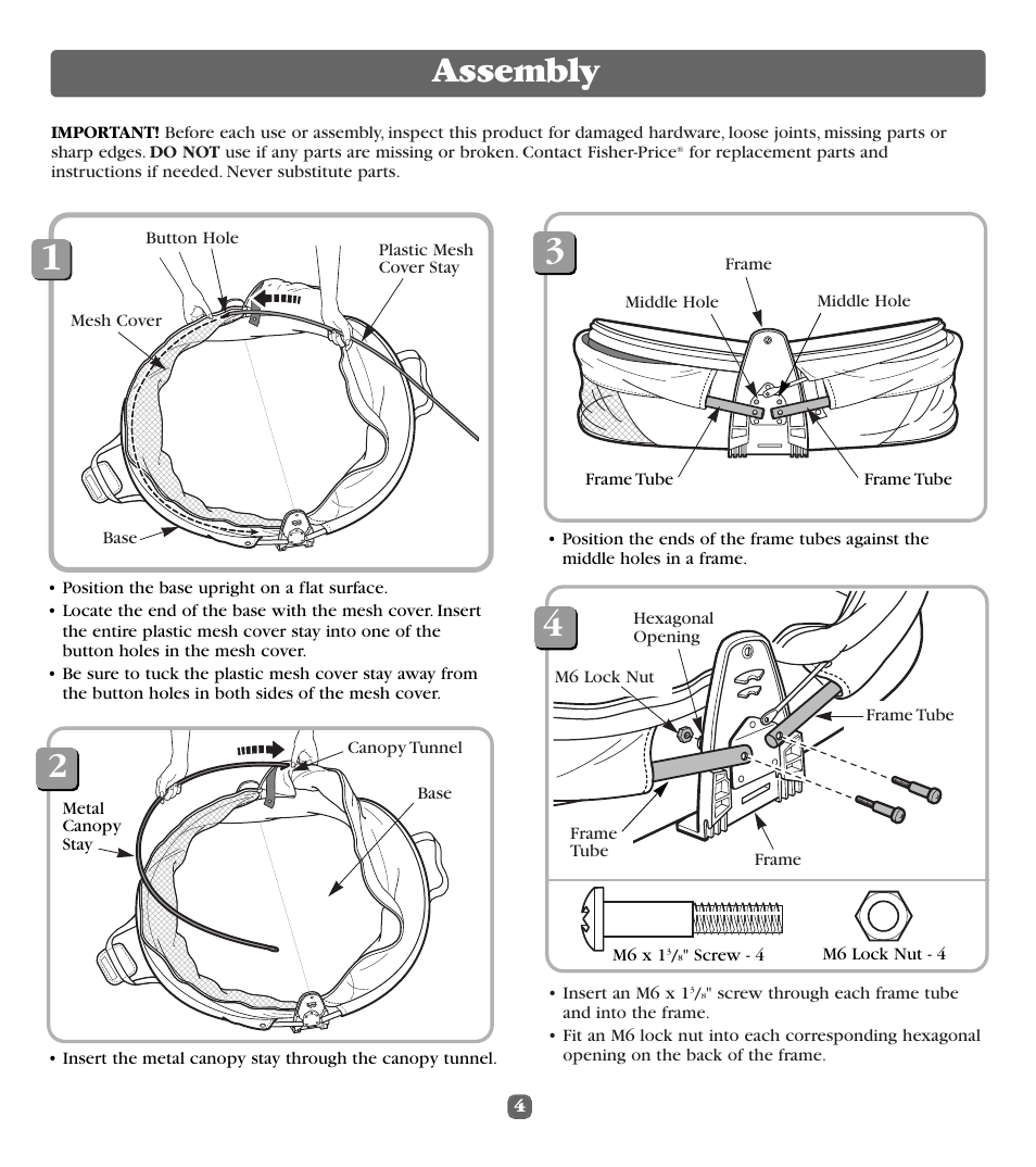 4assembly | Fisher-Price 79534 User Manual | Page 4 / 8