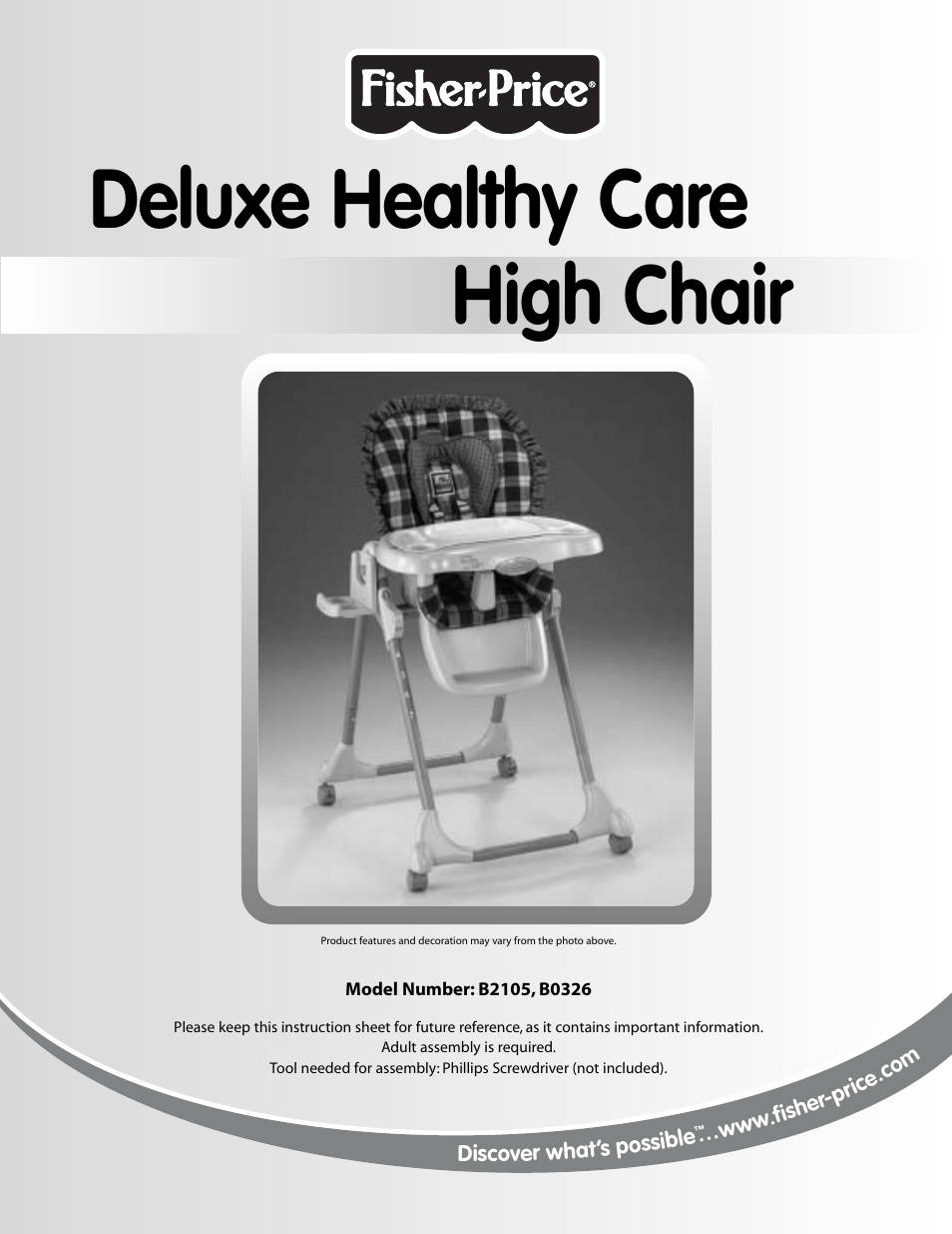 Fisher-Price DELUXE HEALTHY CARE B2105 User Manual | 16 pages