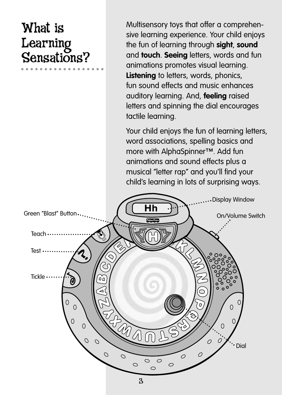 Fisher-Price ALPHASPINNER 77951 User Manual | Page 3 / 12