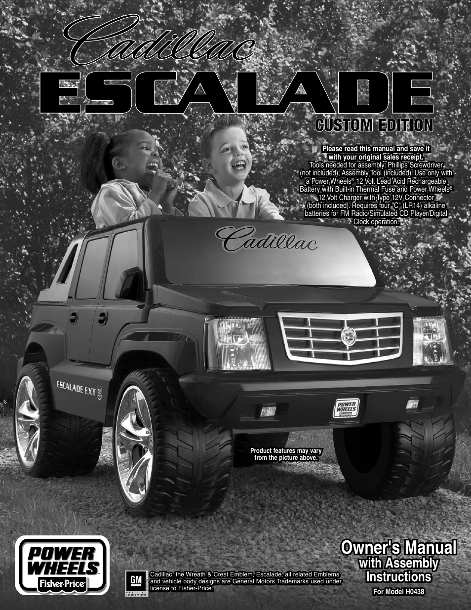 Fisher-Price CADILLAC ESCALADE H0438 User Manual | 36 pages