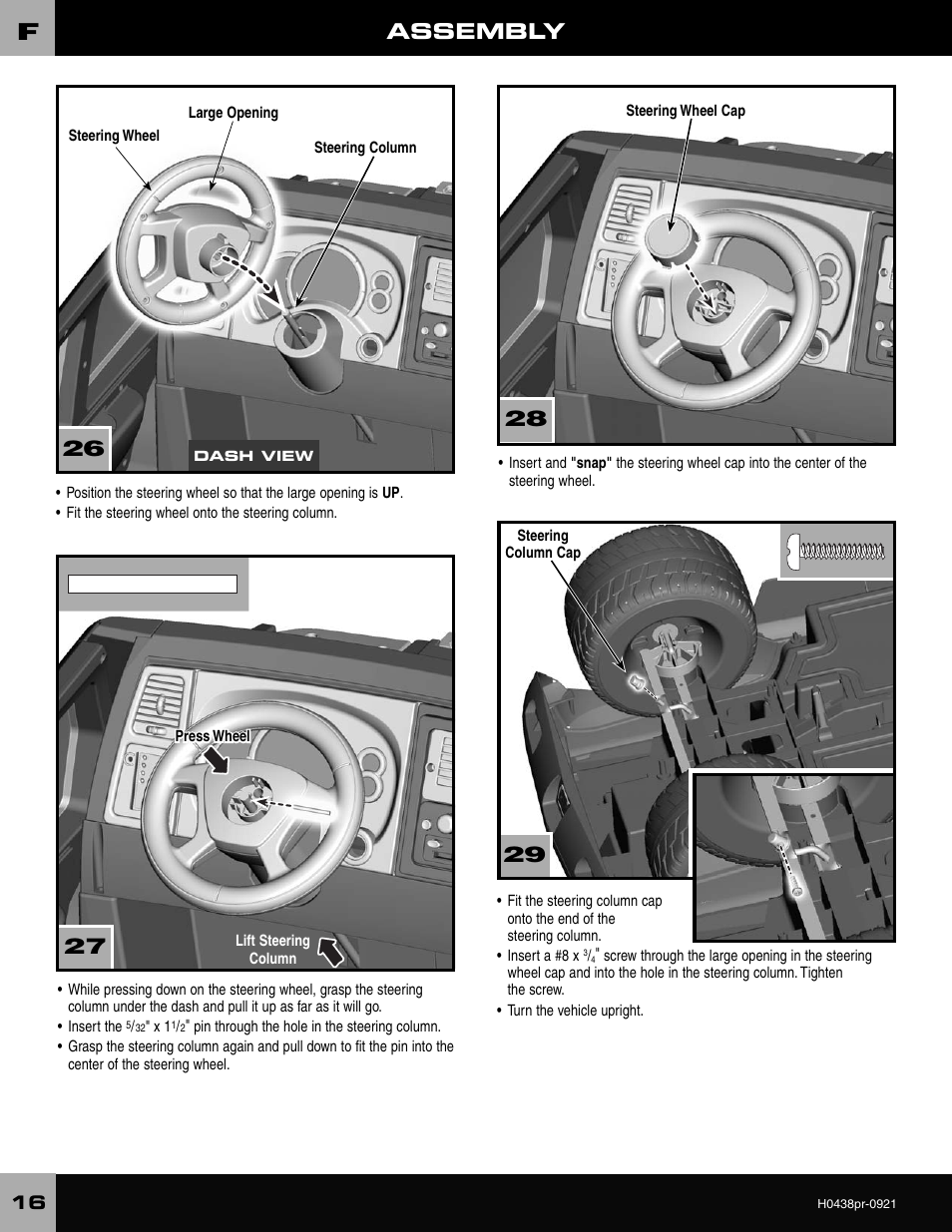 Assembly | Fisher-Price CADILLAC ESCALADE H0438 User Manual | Page 16 / 36
