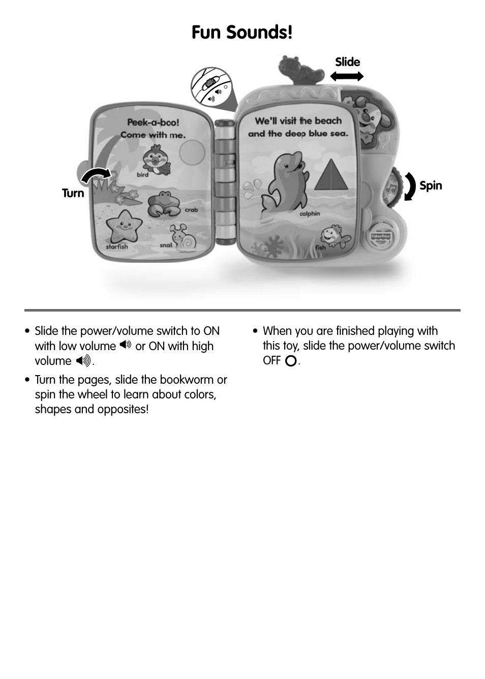 Fun sounds | Fisher-Price V5664 User Manual | Page 3 / 4