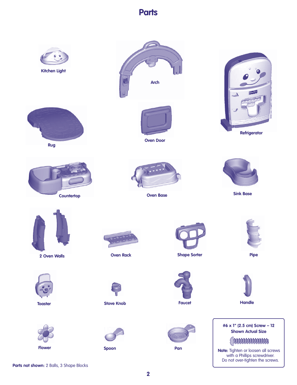 Parts | Fisher-Price N3570 User Manual | Page 2 / 8