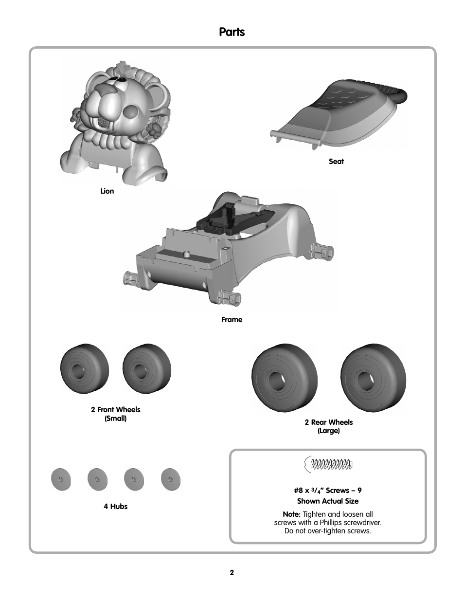 Parts | Fisher-Price L4511 User Manual | Page 2 / 6