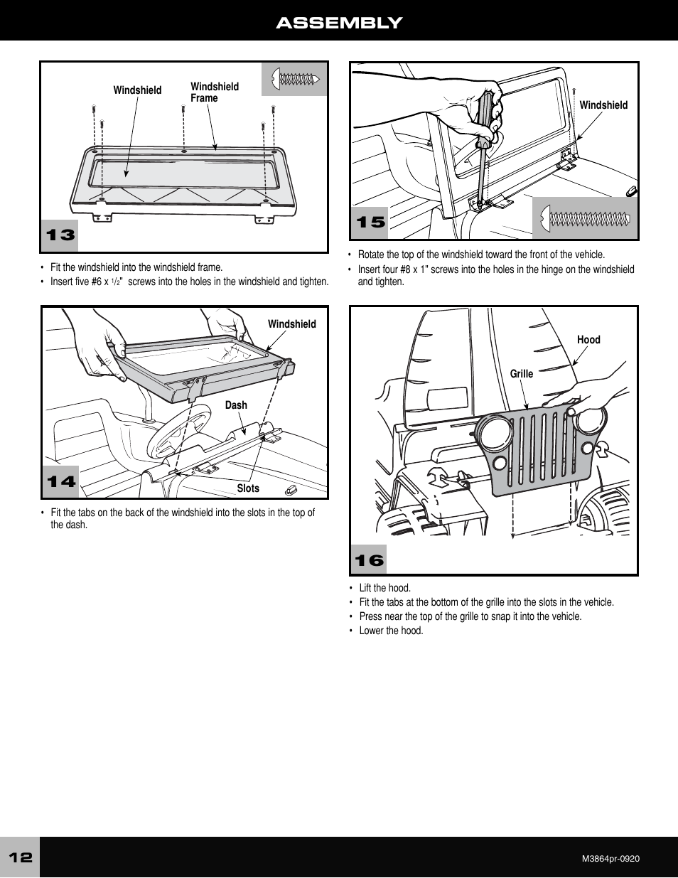 Assembly | Fisher-Price M3864 User Manual | Page 12 / 24