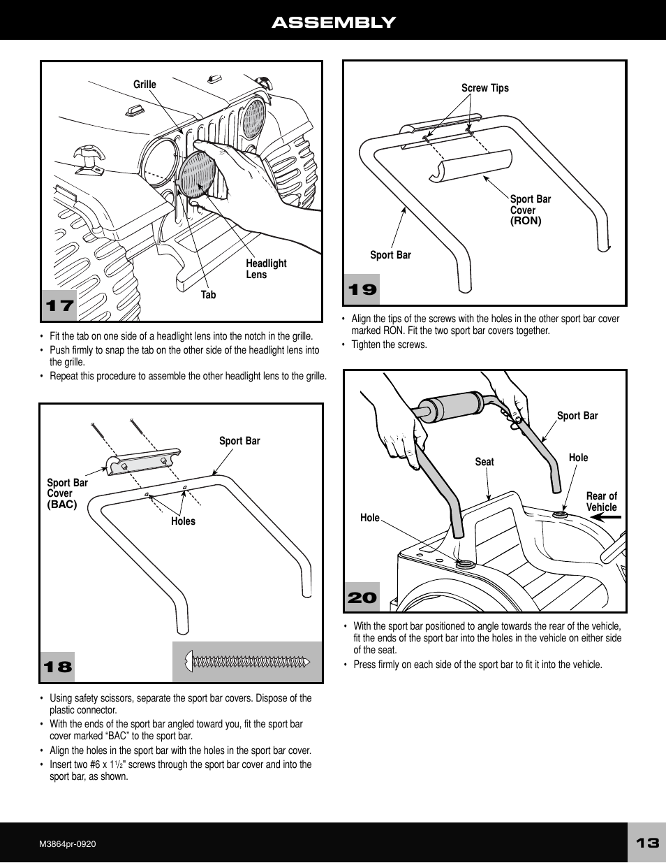 Assembly | Fisher-Price M3864 User Manual | Page 13 / 24