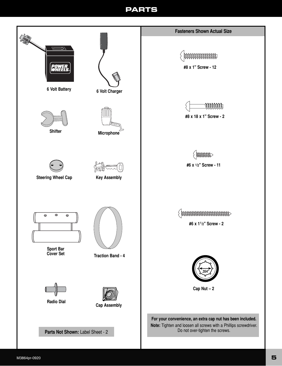 Parts | Fisher-Price M3864 User Manual | Page 5 / 24